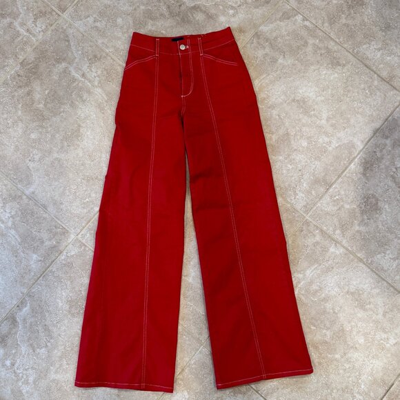 The Delaney Clean-Seamed High-Rise Wide-Leg Jeans by Maeve - Picture 1 of 13